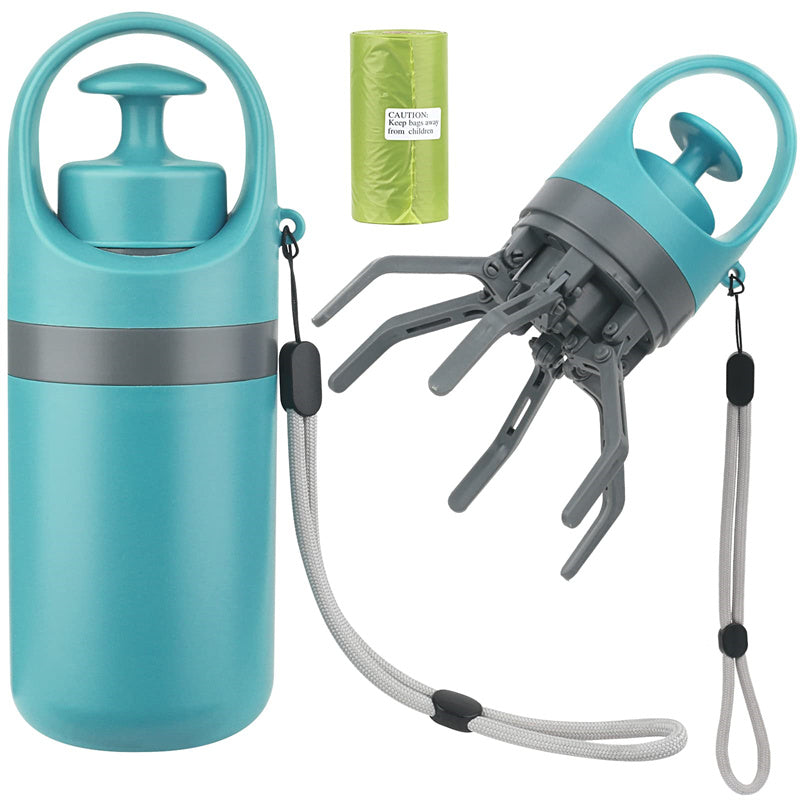 Portable Lightweight Dog Pooper Scooper with Built-In Poop Bag Dispenser Eight-Claw Shovel for Pet Toilet Picker Pet Products