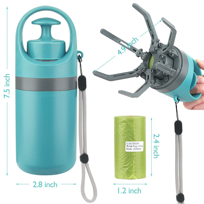 Portable Lightweight Dog Pooper Scooper with Built-In Poop Bag Dispenser Eight-Claw Shovel for Pet Toilet Picker Pet Products